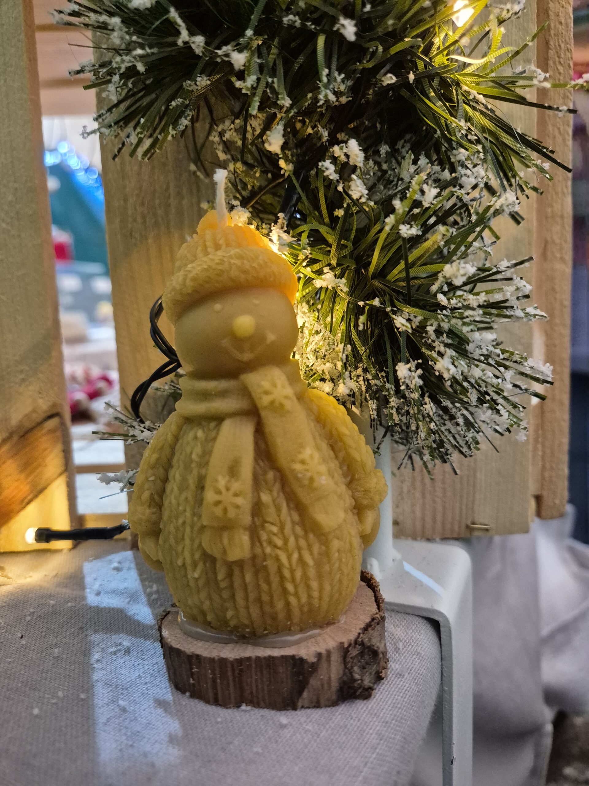 Bougie Bonhomme de neige 1